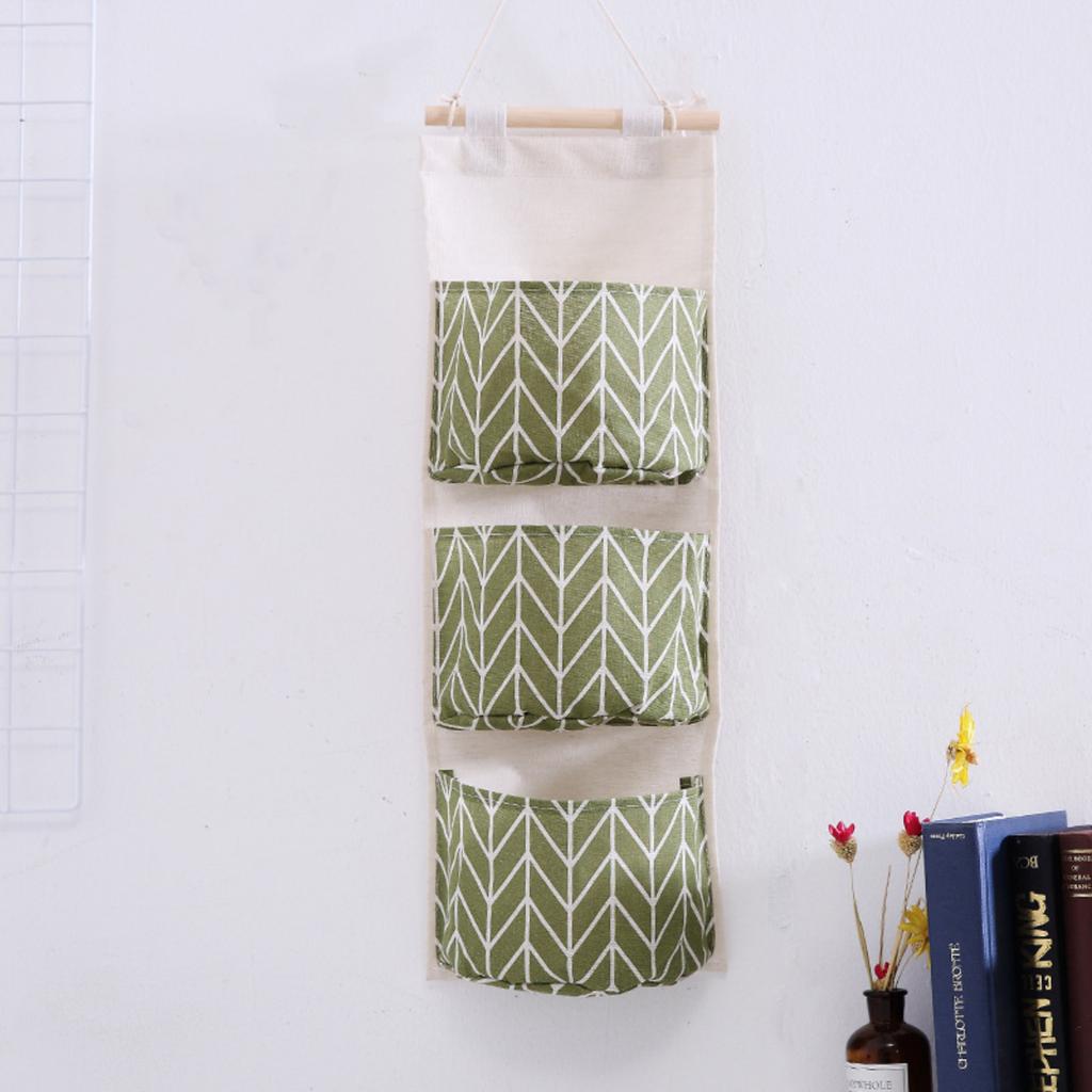 Cotton-linen Storage Bag - Hanging Multi-layer Fabric Storage Pouch Door-mounted Hanging Organiser