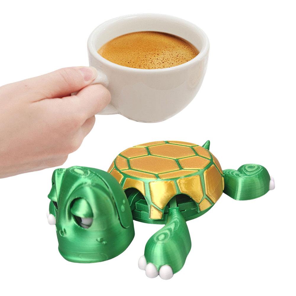 2025 Hot Turtle Coaster 3D Printed Coffee Mug Drinks Holder Tableware for Home Decorative Funny Jumping Tortoise Pops Up Cup