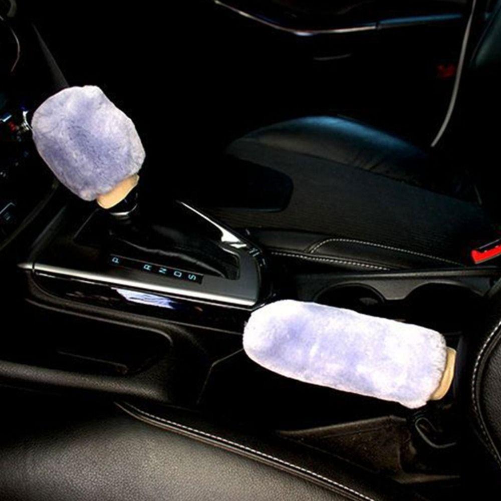 1 Pair of Plush Car Plush Handbrake Cover Soft Handbrake Grip Covers Manual Transmission