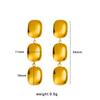 European & American 18K Color Stainless Steel Geometric Oval Drop Earrings - High-End Casual Fashion Style
