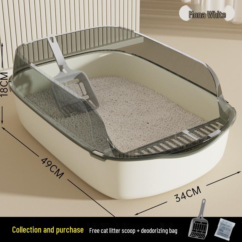 

Надвеликий котячий лоток з високими бортами - Захист від розбризкування, Потовщена конструкція Litter Box [Pet Supplies]