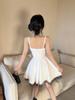 Sweet Princess Mesh Patchwork Camisole Dress – Elegant Waist-Cinched A-Line Mini with Open Back