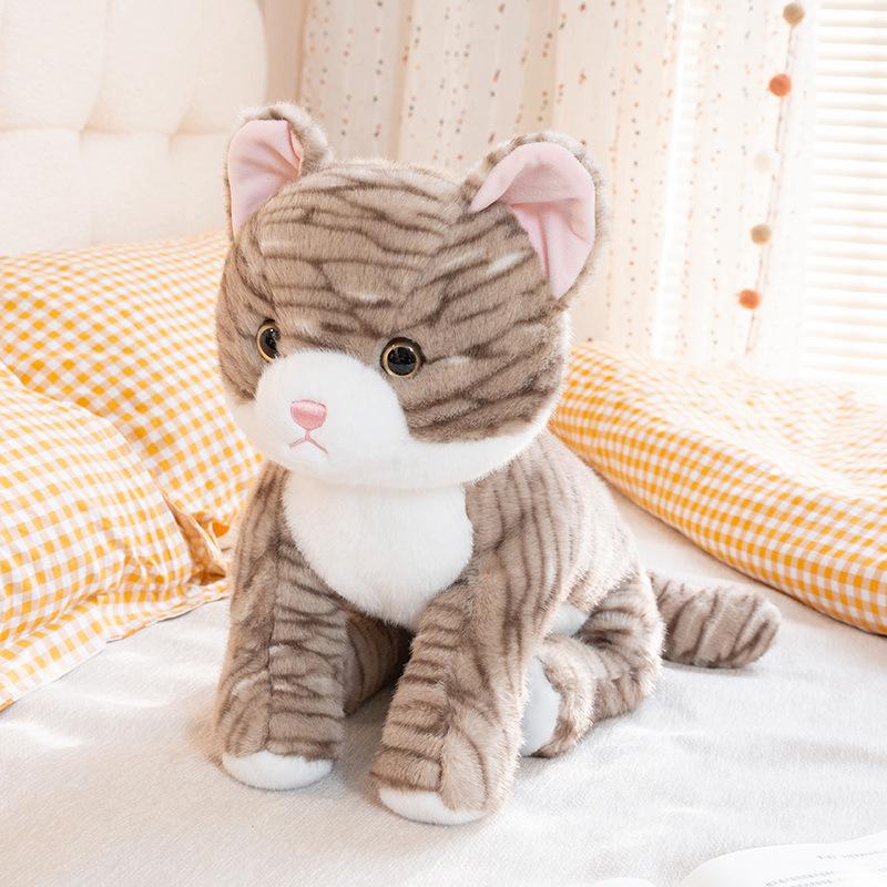 Cute Simulation Three-Flower Cat Doll Plush Toy Small Flower Cat Kitten Doll Children'S Company Soothing Cloth