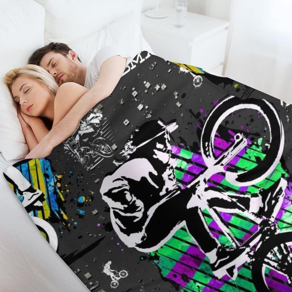 Abbigliamento Bmx | Coperta Plaid Singola Bmx Freestyle per Neonati Pellicce Coperte Decorative per Divano