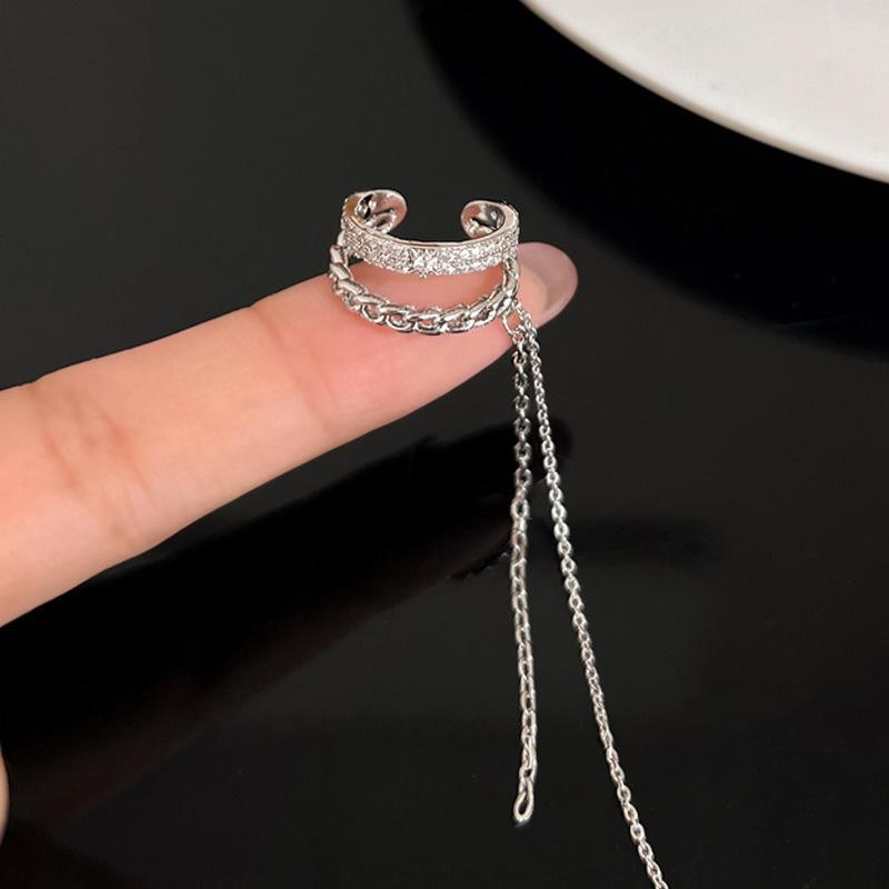 Super Shiny Double-Layer Zirconia Ear Clip: Versatile No-Piercing Cartilage Earring