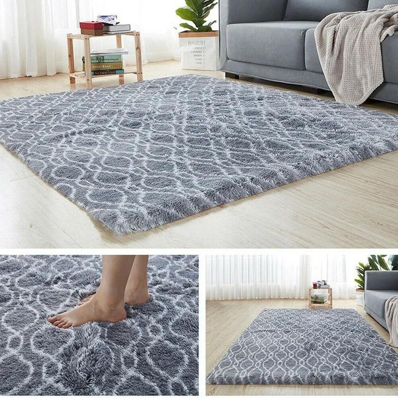 Rainbow Colorful Carpet Fluffy Rugs Tie Dyeing Soft Plush Shag Area Rug Anti-Slip Carpets For Living Room Bedroom Floor Mats