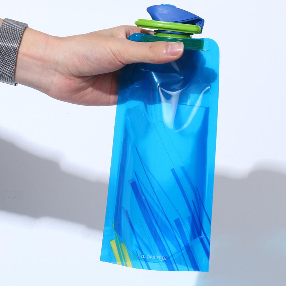 700ml Portable Folding Water Bag Waterproof Outdoor Sports Fitness Cycling Water Container Water Bottle Kettle