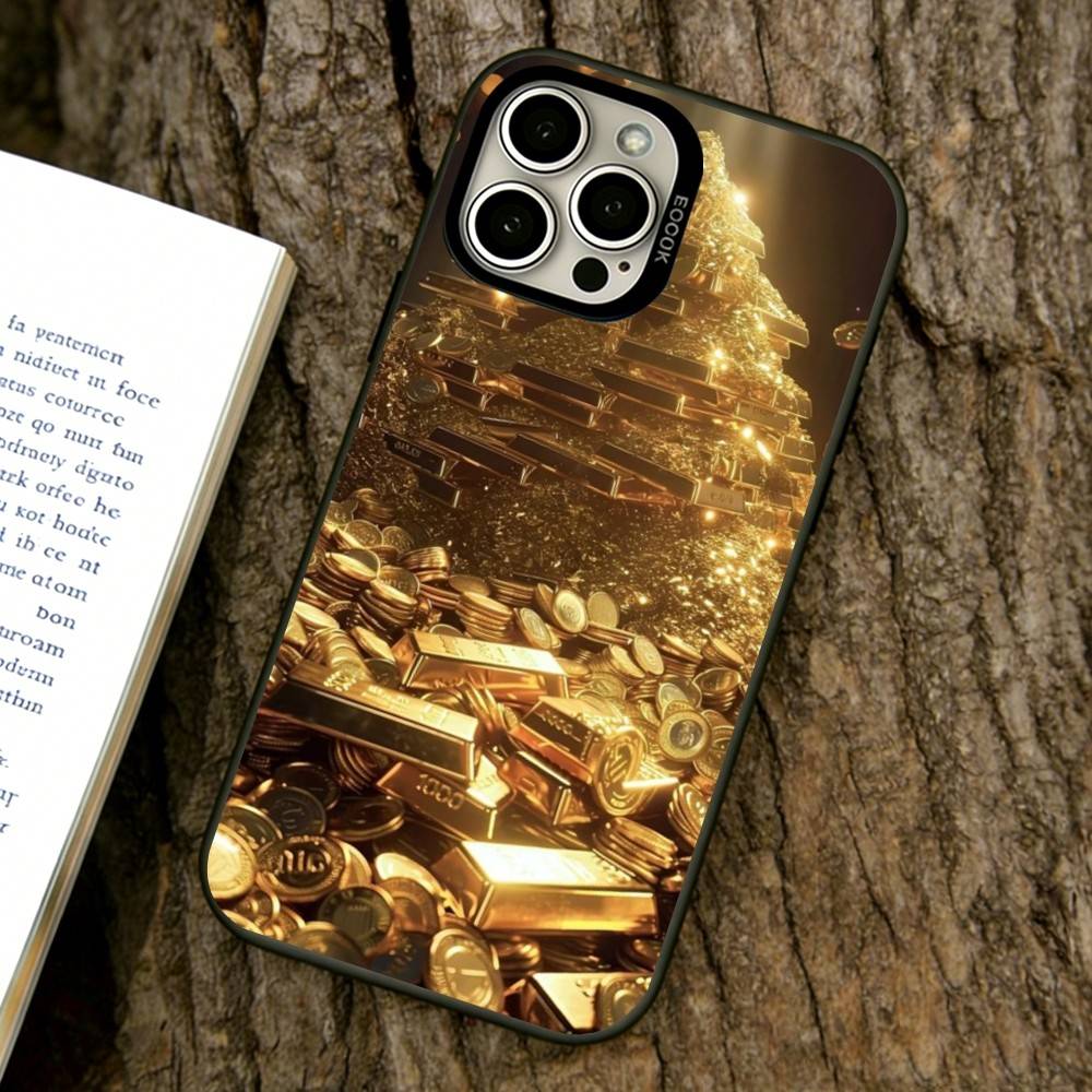 Gold Coins and Cash Phone Case For iPhone 17,16,15,14,13,12,11 Plus,Pro Max,XS,Colorful Silver Black Cover