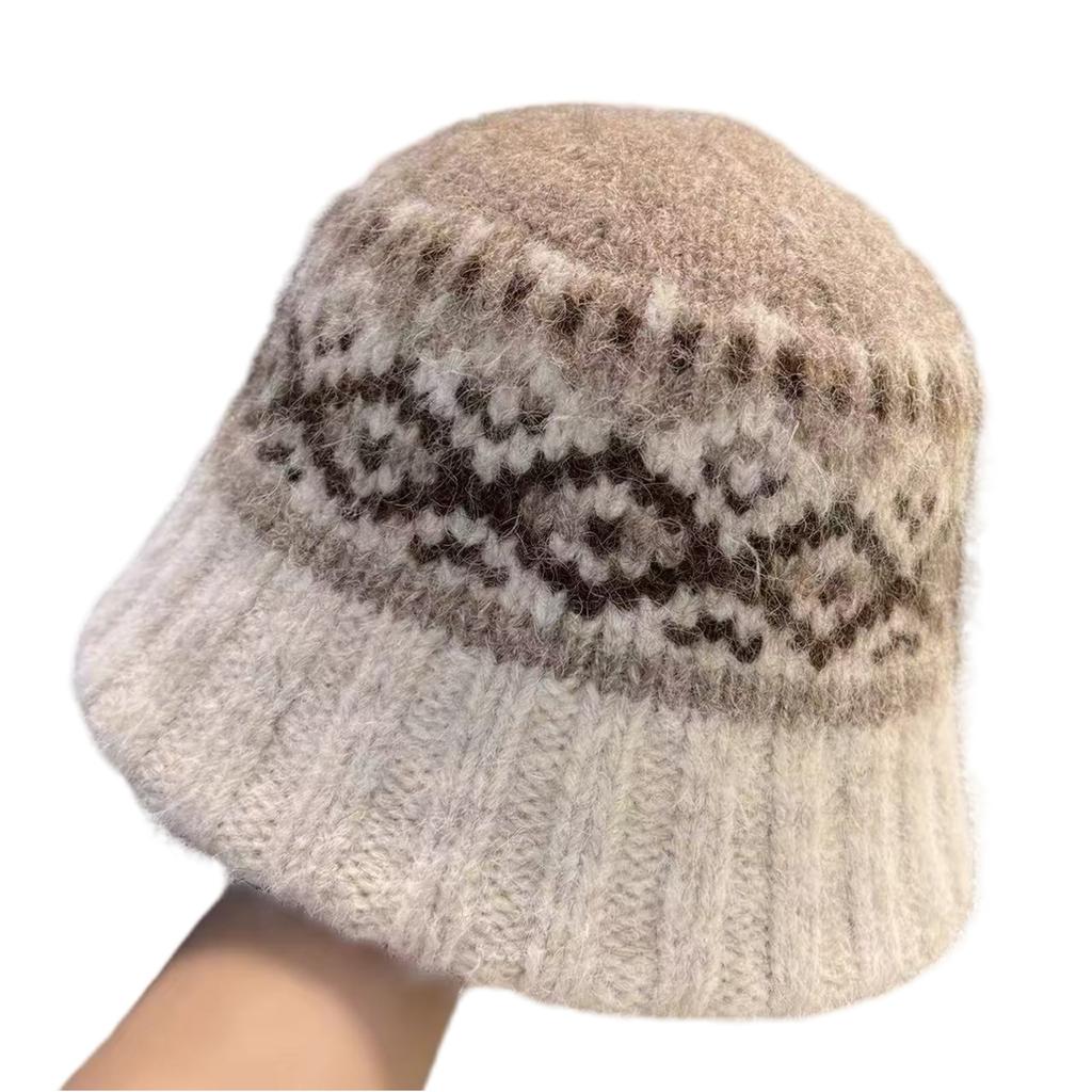 Ladies' Hat, Fisherman's Hat, Warm Woolen Hat, Atmospheric Knitted Hat, Face Enhancing Small Bucket Hat