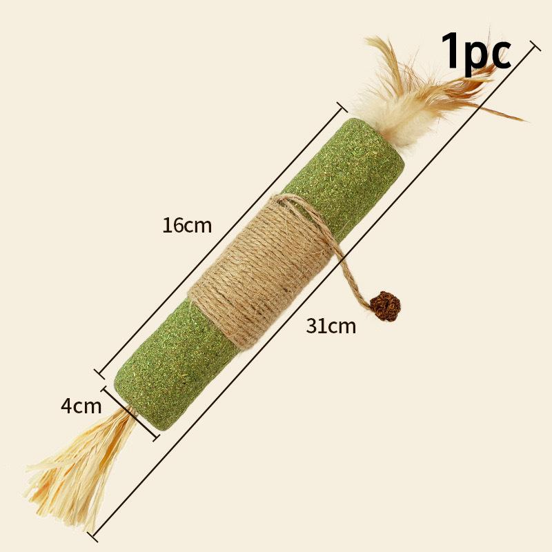 Interactive Self Playing Catnip Molar Stick Cat Chew Toys Teeth Cleaning Bite Squeaky Cat Toy for Indoor Cat Dental Health