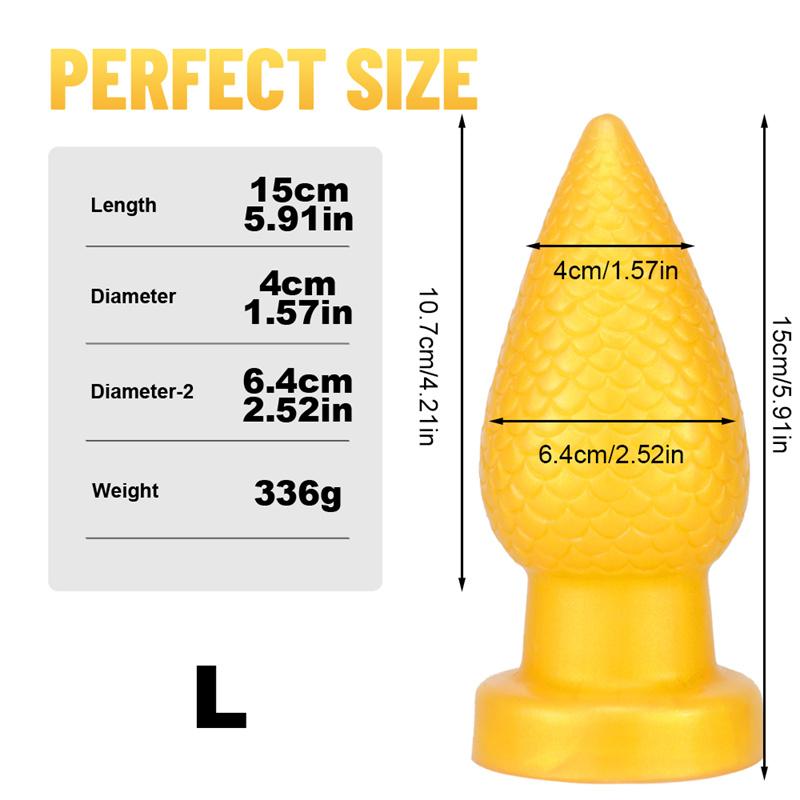 Golden Pine Cone Butt Plug Masturbation Stick Backyard Butt Plug Sex Toys Backyard Big Butt Plug