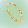 Möbius Gold Bangle for Girlfriend - Twisted Braid Love Intertwined Push-Pull Bracelet