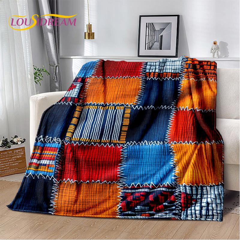 Cestas de Arte Tejido de Flores Coloridas 3D Etiopía, Manta Suave de Felpa Mandala, Manta de Franela para Sala de Estar, Dormitorio, Cama, Sofá