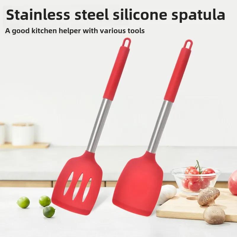 2 ks Silikonová lopata na vaření Kuchyňské náčiní na vaření Špachtle na smažené vejce Lopatka na vytékání Nepřilnavé nádobí do kuchyně Dobrý pomocník