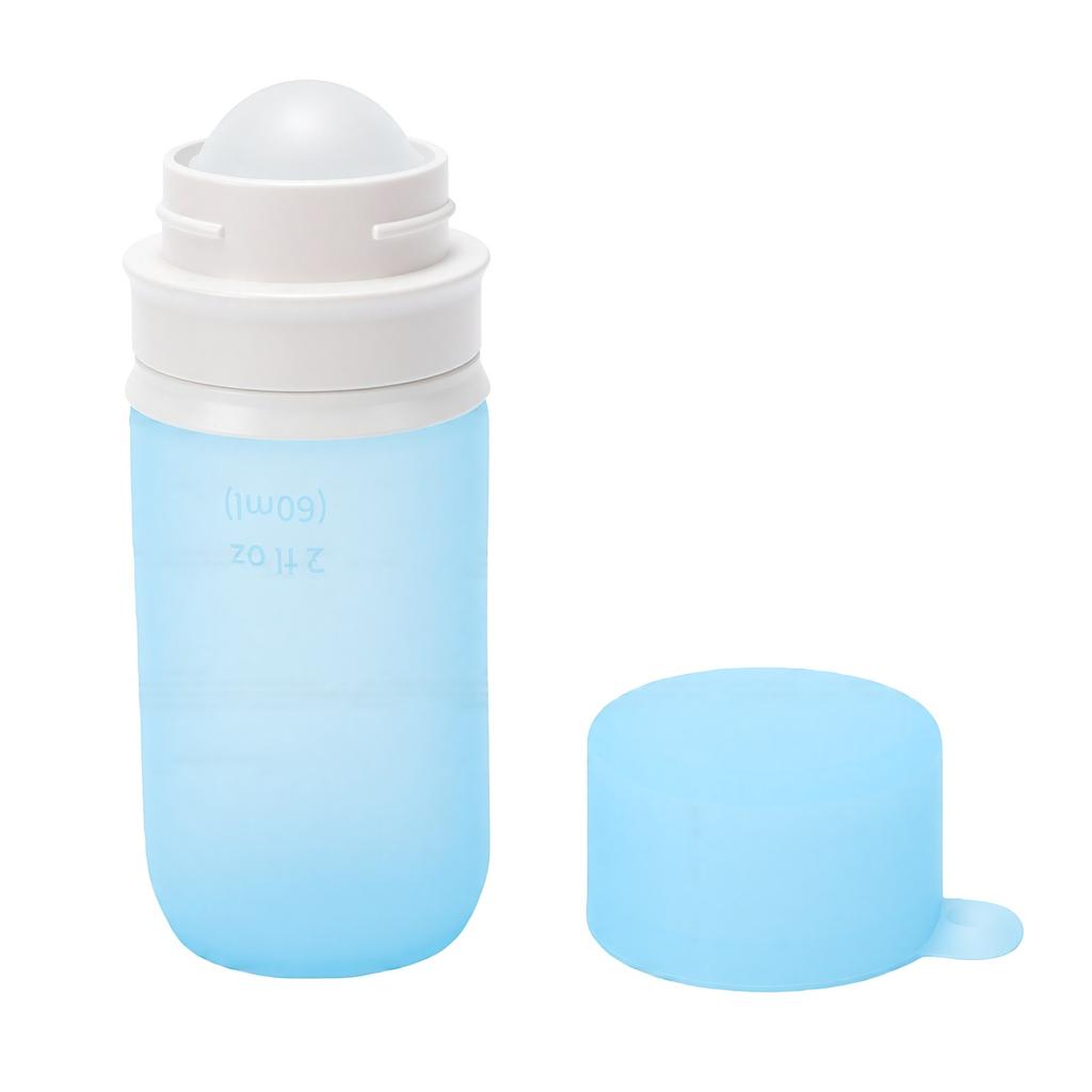 Sunscreen Applicator Silicone Refillable Roller Ball Dispenser for Sunscreens Lotions Blue