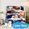 Custom Name Star Collage K-pop Blanket bed sofa Blanket Flannel Blanket for Camping, Hiking, Picnic Essentials,gift for Fan family