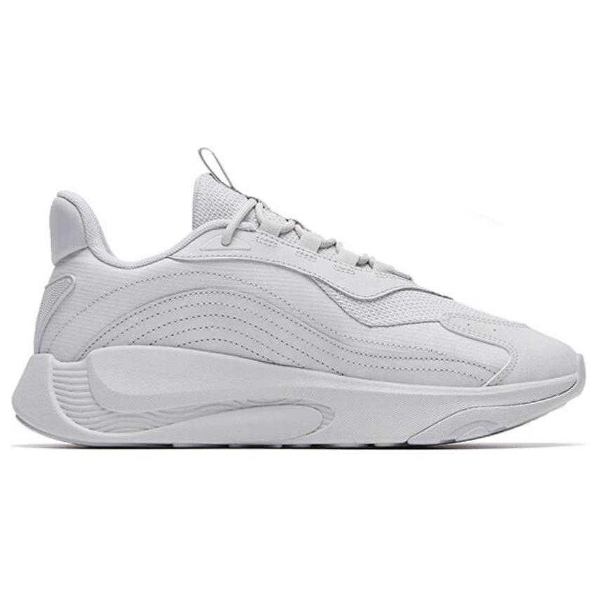 Anta Chao Bai Cushioning Slip Resistant Abrasion Resistant Low Top Sports Casual Shoes White Gray 112318840-2