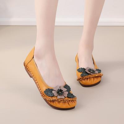 Women Loafers Slip On Flat Shoes Woman Summer Flats Soft Genuine Leather Moccasins Loafers Vintage Breathable Casual Moccasins Shoes