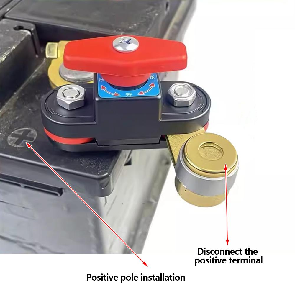 12V Car Battery Disconnect Switch, Copper Power Cut-Off, Anti-Leakage Isolator rv battery disconnect switch with Digital Display