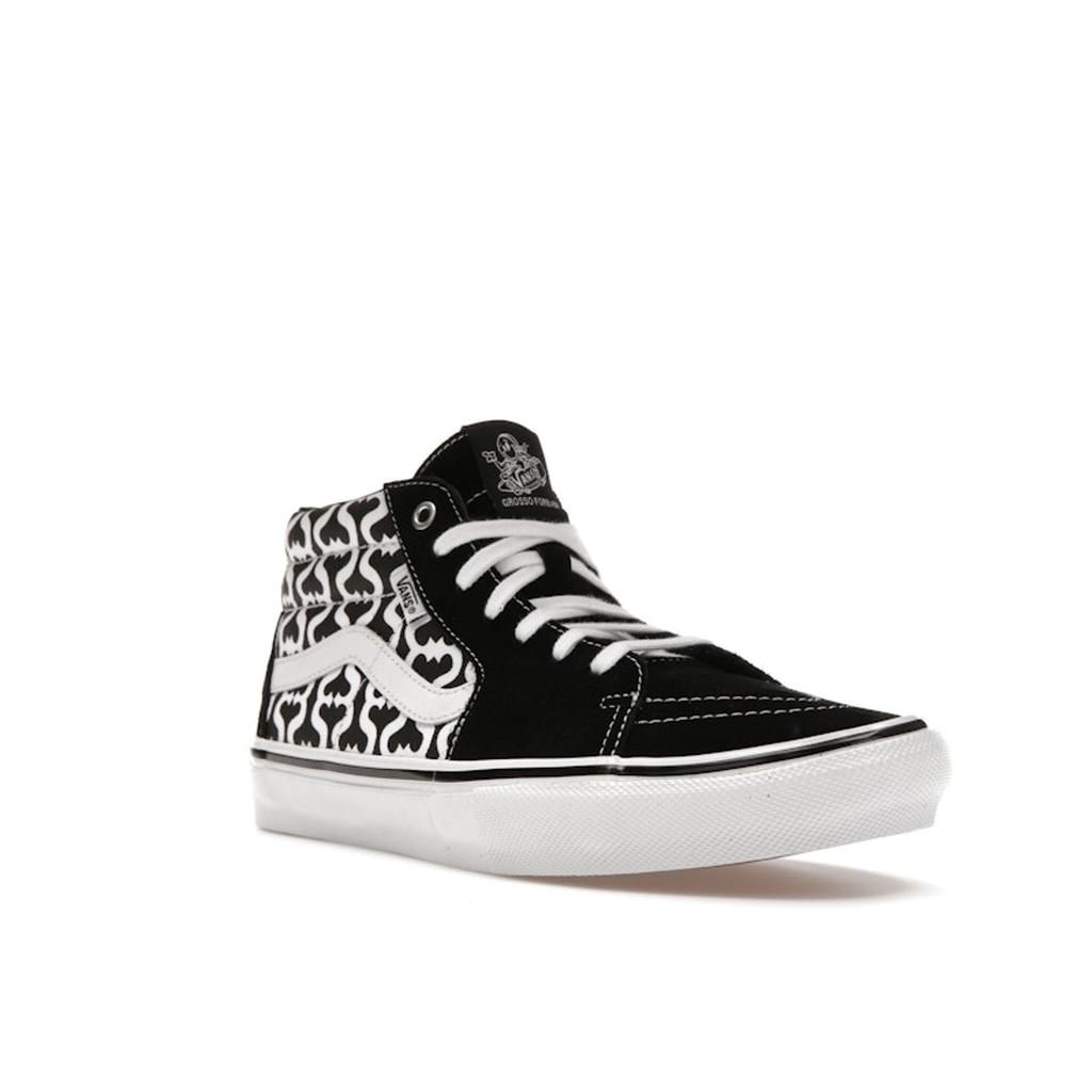 Vans Supreme X Grosso Mid Monogram S - Black Unisex Sneakers White VN0A5KS15XH