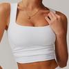 Longline Sports Bras for Women Square Neck Workout Tank Tops with Built In Bra Yoga Padded Crop Top Yoga Clothing Gifts