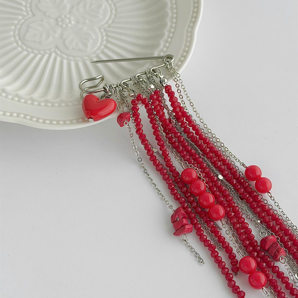 Fashion Versatile Daily Lapel Pin, Ins Style Beaded Crystal Brooch Pins For Women