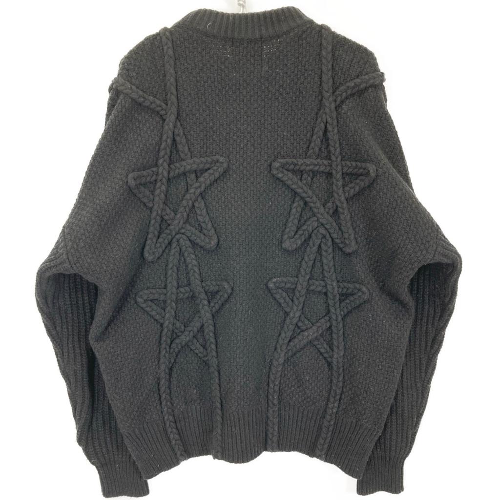 Converse [x CLANE] A2888ZKSW106 Black Lambswool Star Motif 3D Pullover Knit Tops M blackUsed
