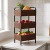 SpaceSaving 3Tier Basket Stand | Profile, builtin Carry Handles, Shelf with Baskets, for