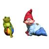 Harz Babygnom und Frosch Miniatur Gartenszene für Weihnachten Heimdeko und Sammler