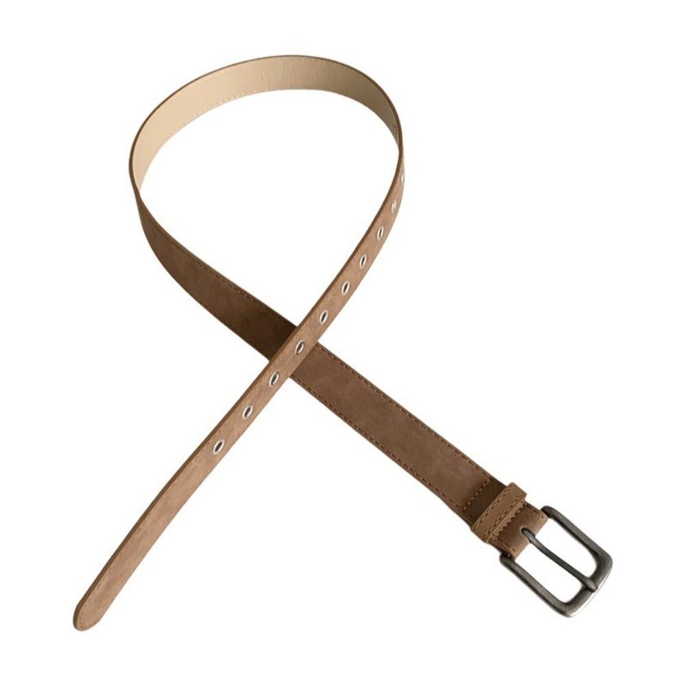 Simple Hollow Out Belt Solid Color Thin Waistband Fashion Leather Belt  for Dresses