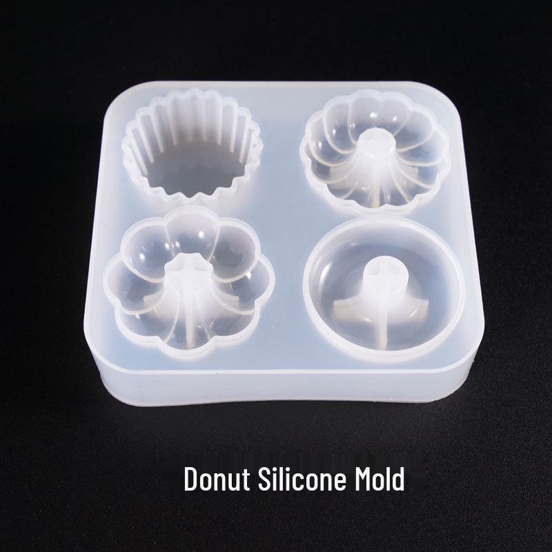 Poppy Crystal Silicone Donut Mold, 4-Grid Creative DIY Epoxy Mold
