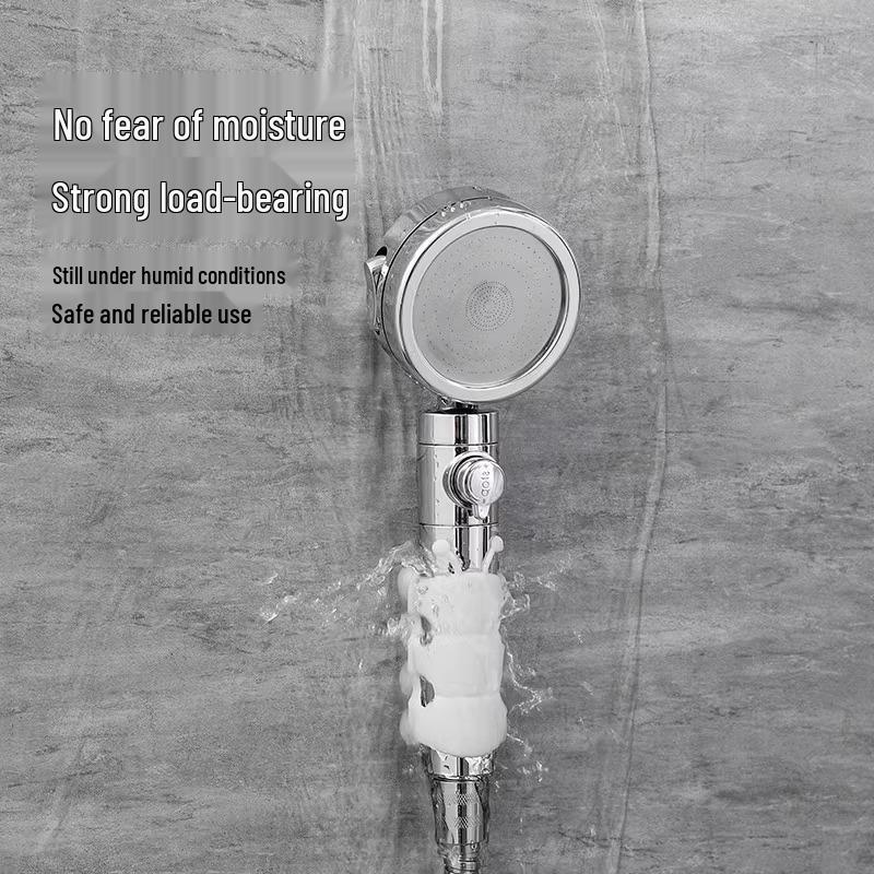 No-Drill Suction Cup Shower Head Holder with Movable Silicone Base