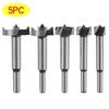 5-Piece Wing Drill Bit Set for Woodworking (Sizes 15-35mm)
