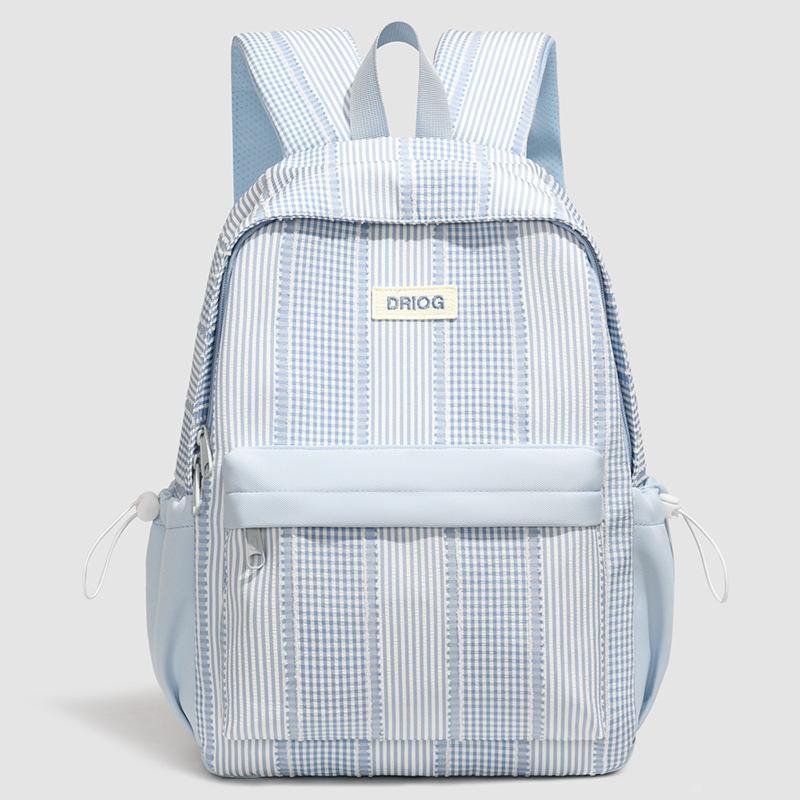 Schoolbag Korean version of college style student schoolbag, cute small fresh striped backpack for junior and high school students, large