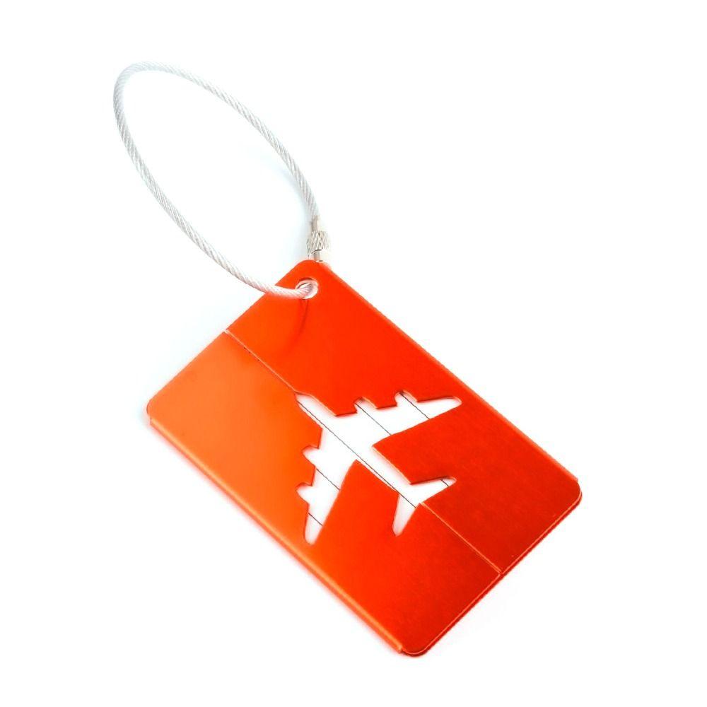 Loop Identifier Alloy Metal Reusable Bag Tag Suitcase Labels Travel Luggage Tags Labels With Ropes