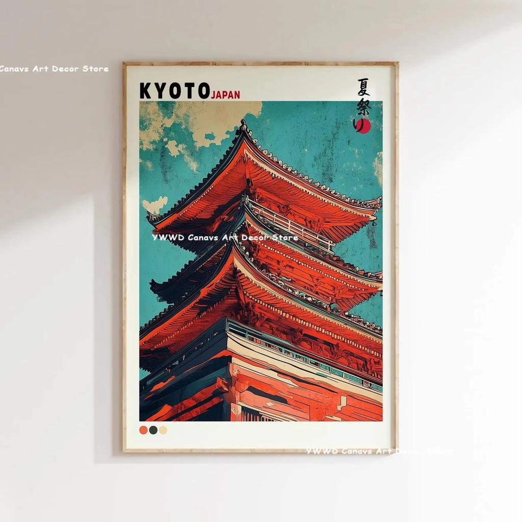 Mount Fuji Sunrise Wave Canvas Print Hokusai Giant Wave Landscape Japanese Wall Art Poster for Modern Living Room Home Decor