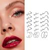5-21Pcs 20G Stainless Steel Punk Nose Studs Heart Screw Nostril Rings Septum Piercing Jewelry for Women