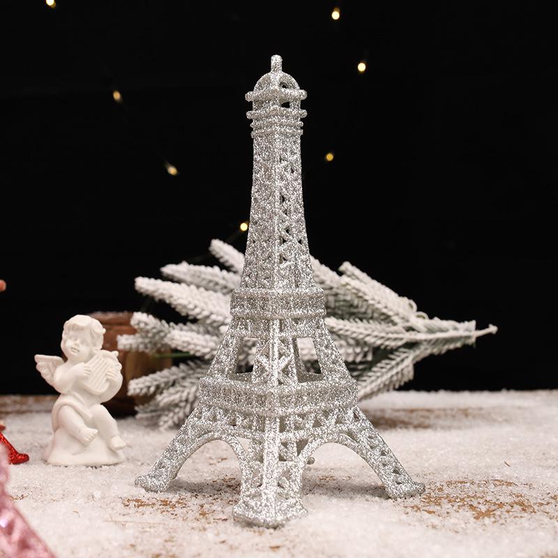 Glitter Eiffel Tower Ornament: Creative Christmas Display Prop