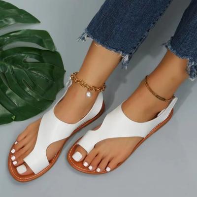 2024 Women S Flat Sandals PU Leather Open Toe Ladies Beach Shoes Summer Sexy Slippers Sandals Buckle Strap Flip Flops Sandalias