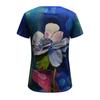 3D Digital Oil Painting Gradient Floral T-shirt Round Neck Loose Short Sleeved Top for Women's Spring and Summer Styles