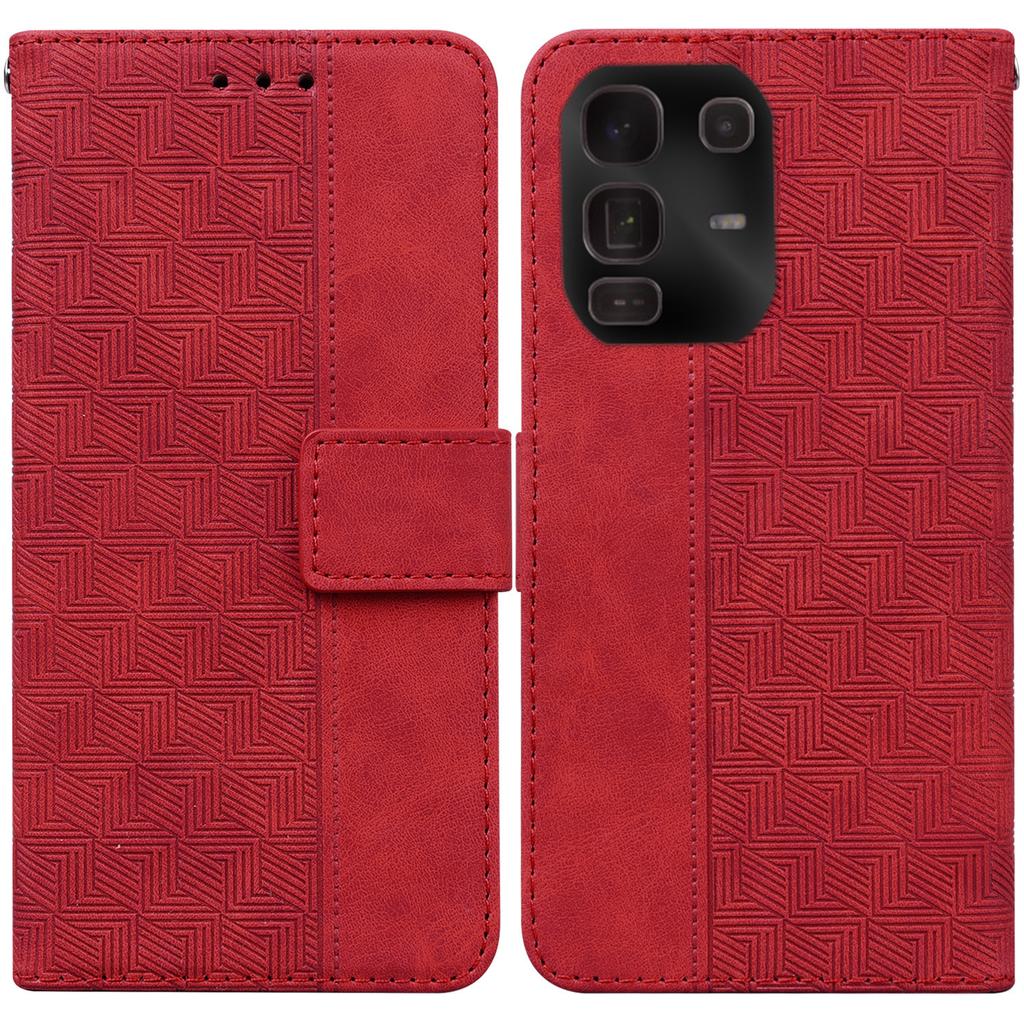 For Infinix Note 50 Pro+ 5G Case Geometry Pattern Leather Wallet Phone Cover with Wrist Strap