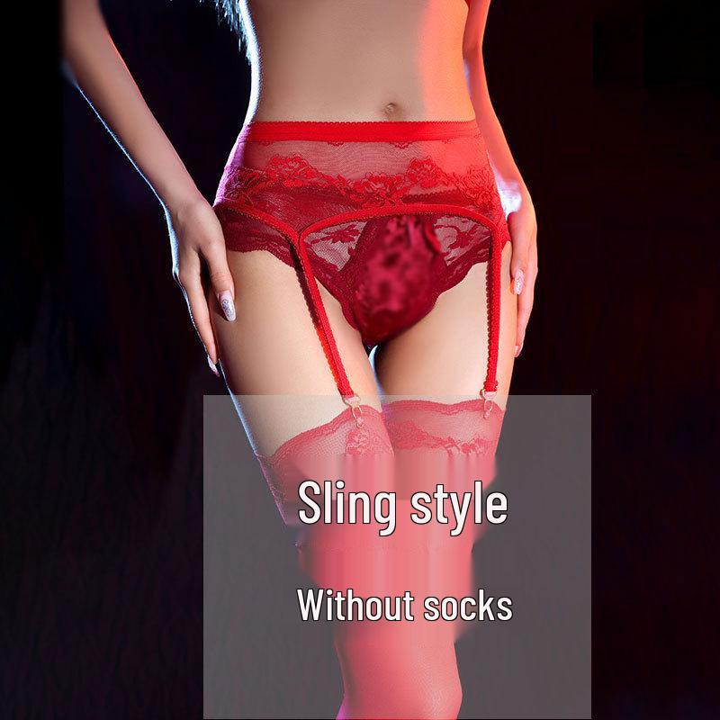 Medias Liguero de Encaje Sexy para Mujer: Medias Transparentes con Tirantes Negros