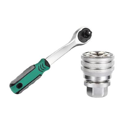 High Strength Ergonomic Heavy Duty Adjustable Socket Spanner Set 10-19mm 72 Tooth Ratcheting Antislip Drive Interfaces