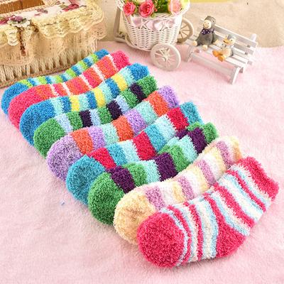 5pairs/lot Winter To Keep Warm Coral Fleece Fashion Colors Baby Socks Boy /girls Socks