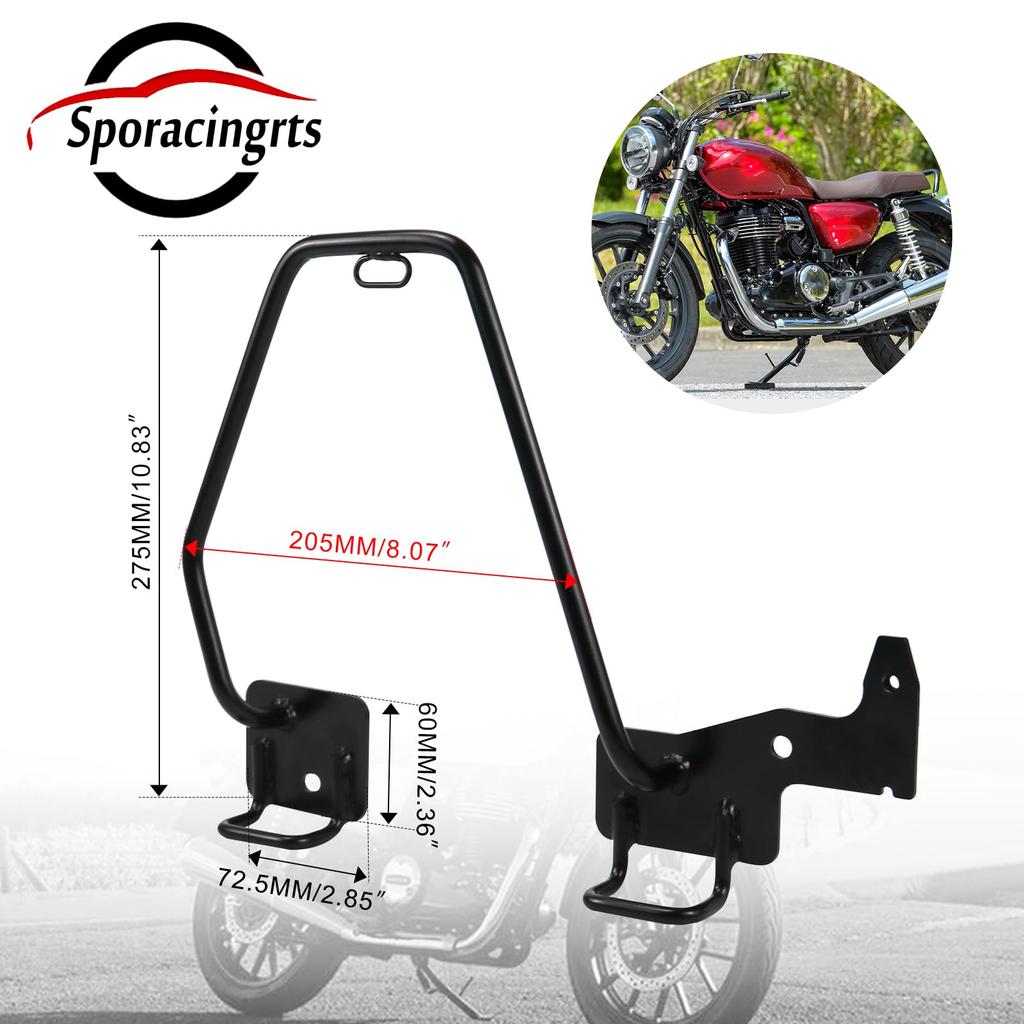 Sporacingrts Motorcycle Side Bag Support with Helmet Holder for GB350 Left Side Saddlebag Support (21-23) Only,