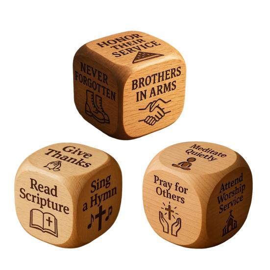 Wooden Quilting Decision Dice Office Stress-Relief Dice Funny Desk Work Dice Handmade Gag Gifts
