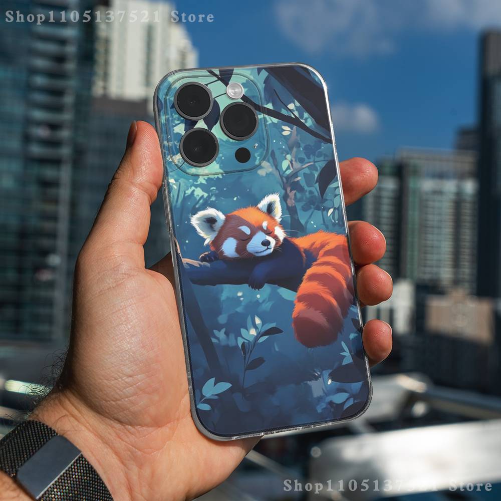 

Red Panda Cute Cartoon Phone Case For iPhone 17,16,15,14,13,12,11 Pro,Max,Plus,XR,Mini,E Clear Full-coverage Soft Cover iPhone11