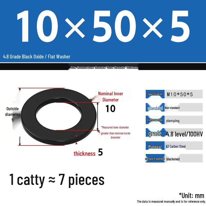 Blackened Enlarged Thickened Metal Washer - M3-M42