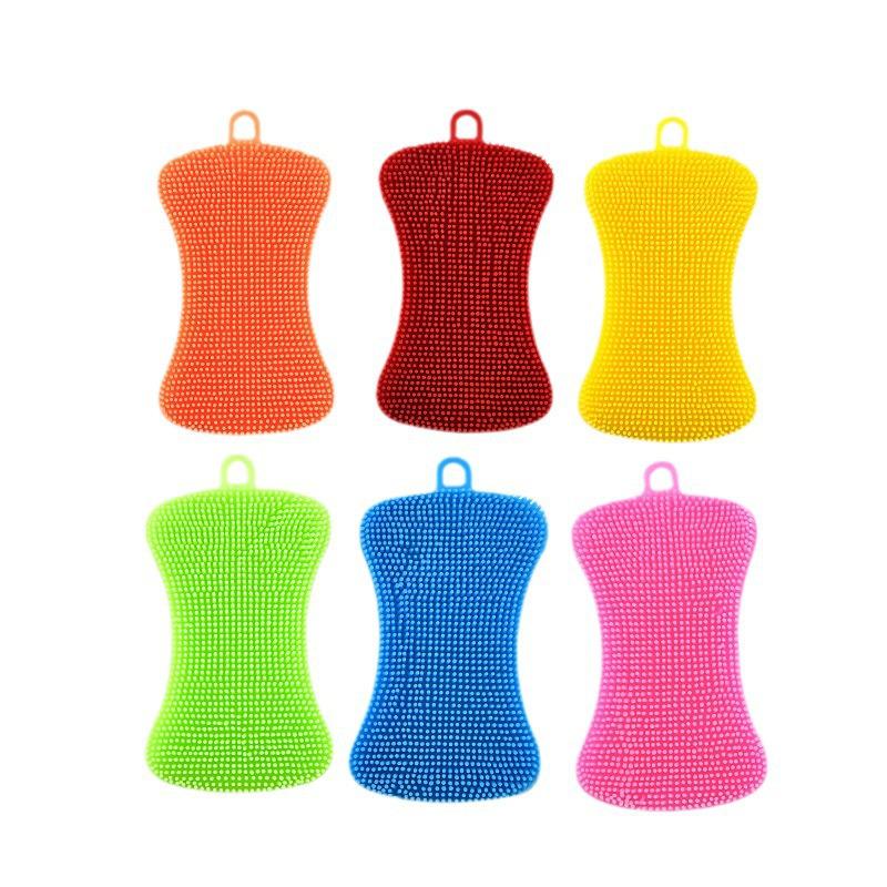 Multicolor Silicone Dishwashing Brush for Stain Removal – Durable Kitchen Cleaning Tool