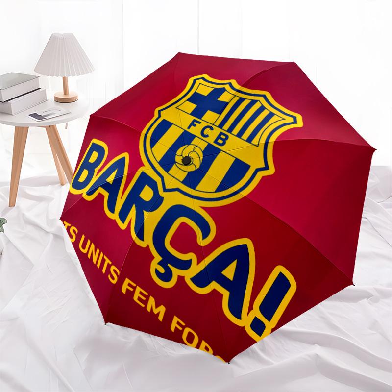 FC Barcelona  Pattern, Automatic Folding Umbrella, Portable and Foldable Design, 8 Ribs, a Christmas or Birthday Gift.